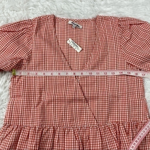 New Madewell Crossover Peplum Top Gingham - Picture 6 of 8